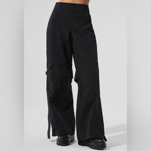 Alo Voyager pant Trouser  Black Wide-Leg Size XS